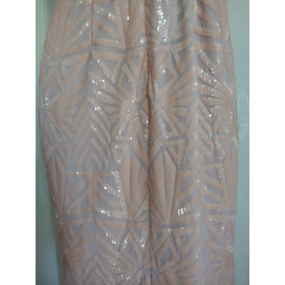 Dress The Population Glamorous Claire Sequin Strapless Feminine Shimmer S Midi - Picture 9 of 16